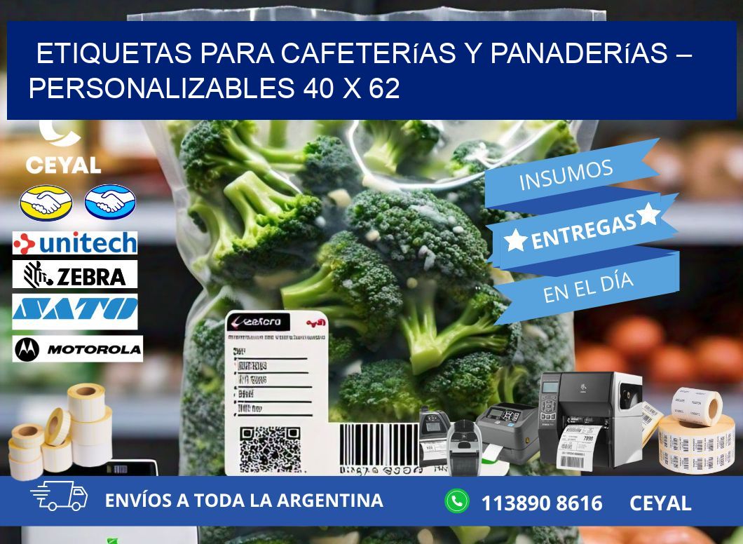 Etiquetas para cafeterías y panaderías – Personalizables 40 x 62