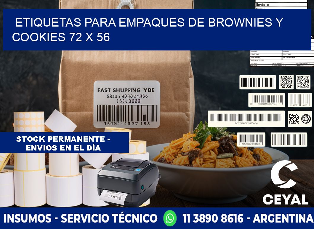 Etiquetas para empaques de brownies y cookies 72 x 56