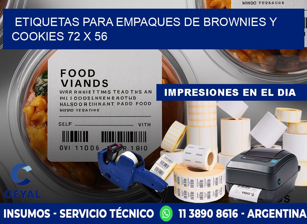 Etiquetas para empaques de brownies y cookies 72 x 56