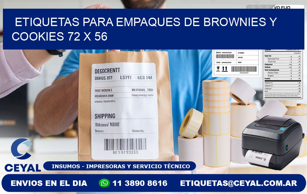 Etiquetas para empaques de brownies y cookies 72 x 56