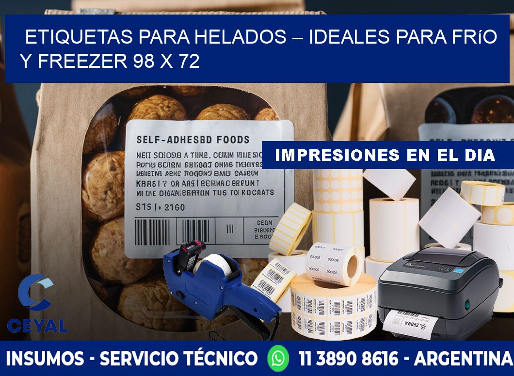 Etiquetas para helados – Ideales para frío y freezer 98 x 72