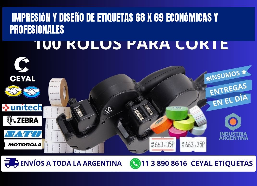 Impresión y Diseño de Etiquetas 68 x 69 Económicas y Profesionales