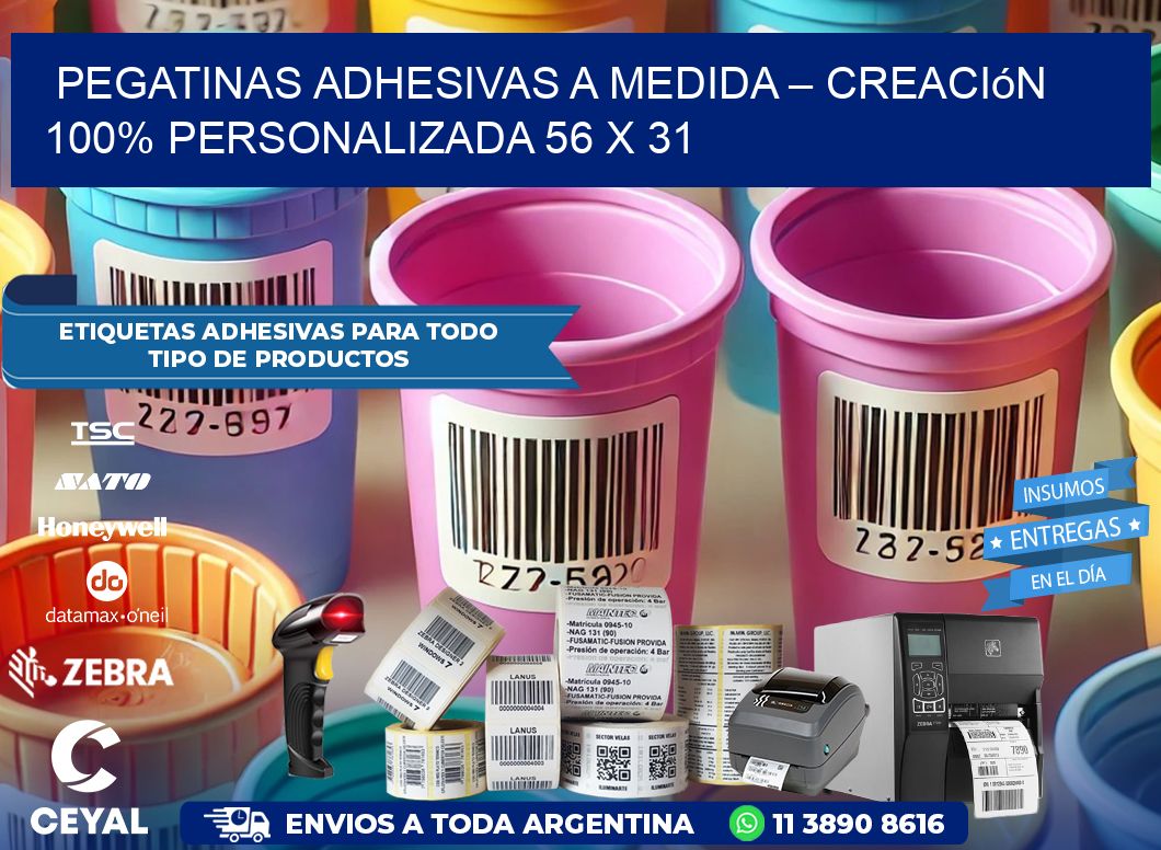 Pegatinas Adhesivas a Medida – Creación 100% Personalizada 56 x 31