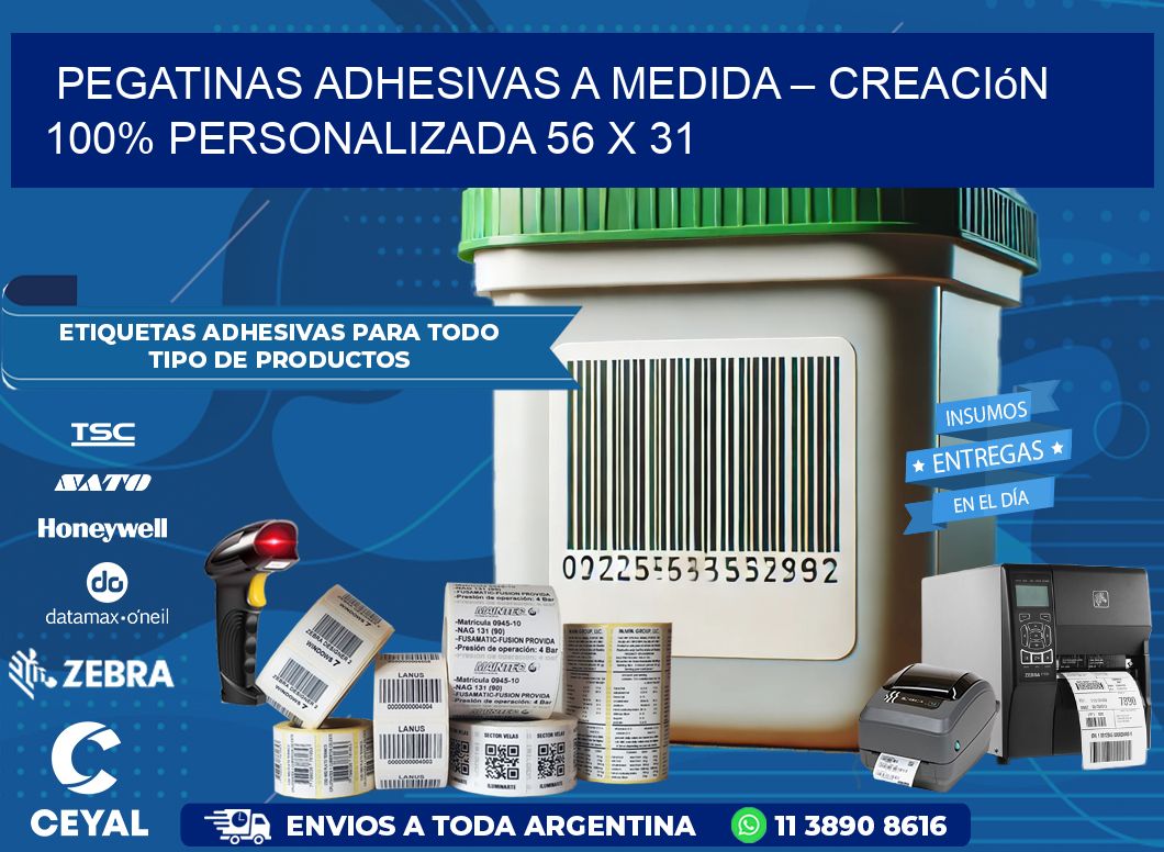 Pegatinas Adhesivas a Medida – Creación 100% Personalizada 56 x 31