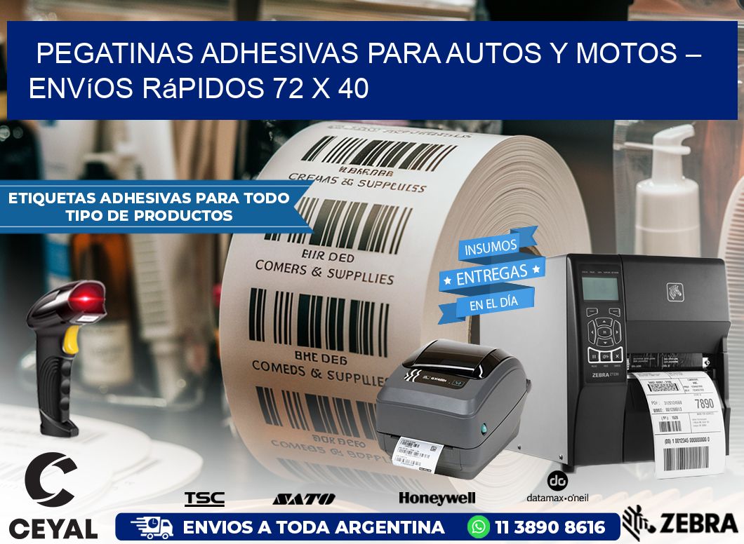 Pegatinas Adhesivas para Autos y Motos – Envíos Rápidos 72 x 40