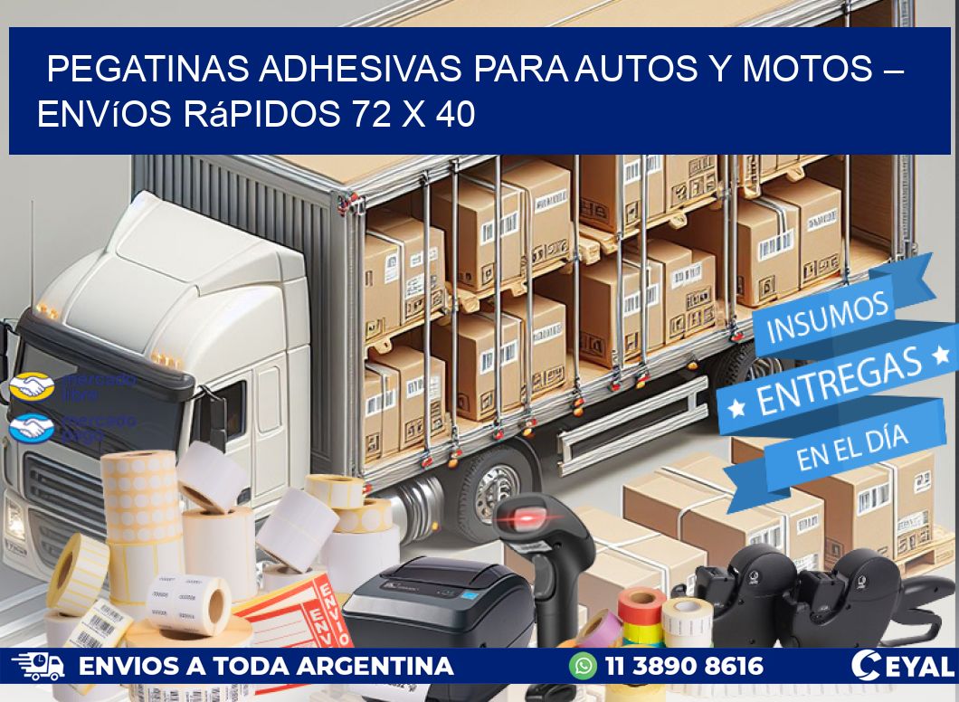 Pegatinas Adhesivas para Autos y Motos – Envíos Rápidos 72 x 40