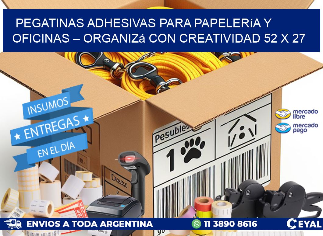 Pegatinas Adhesivas para Papelería y Oficinas – Organizá con Creatividad 52 x 27