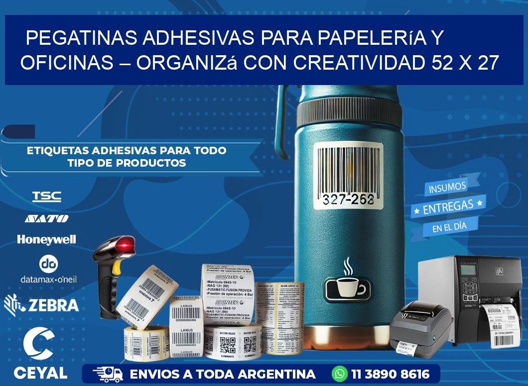 Pegatinas Adhesivas para Papelería y Oficinas – Organizá con Creatividad 52 x 27