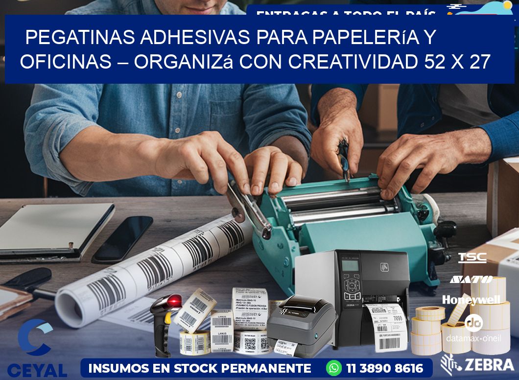 Pegatinas Adhesivas para Papelería y Oficinas – Organizá con Creatividad 52 x 27