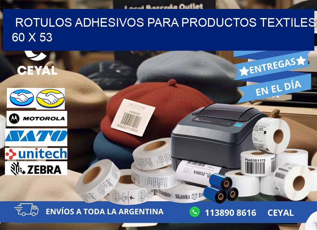 ROTULOS ADHESIVOS PARA PRODUCTOS TEXTILES 60 x 53