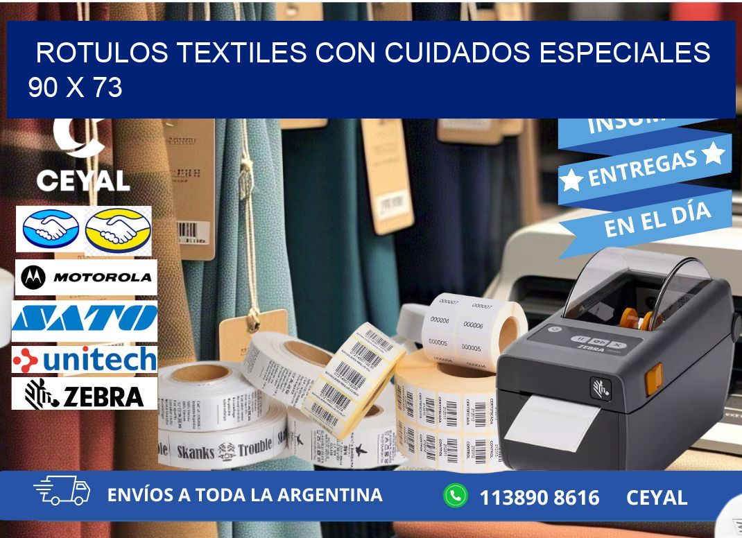 ROTULOS TEXTILES CON CUIDADOS ESPECIALES 90 x 73