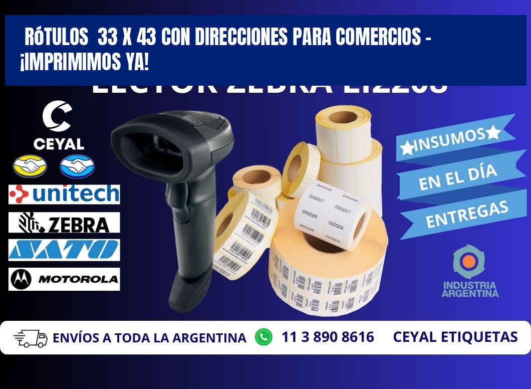 Rótulos  33 x 43 con Direcciones para Comercios – ¡Imprimimos Ya!