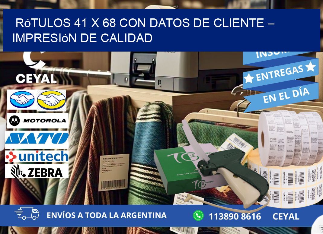 Rótulos 41 x 68 con Datos de Cliente – Impresión de Calidad