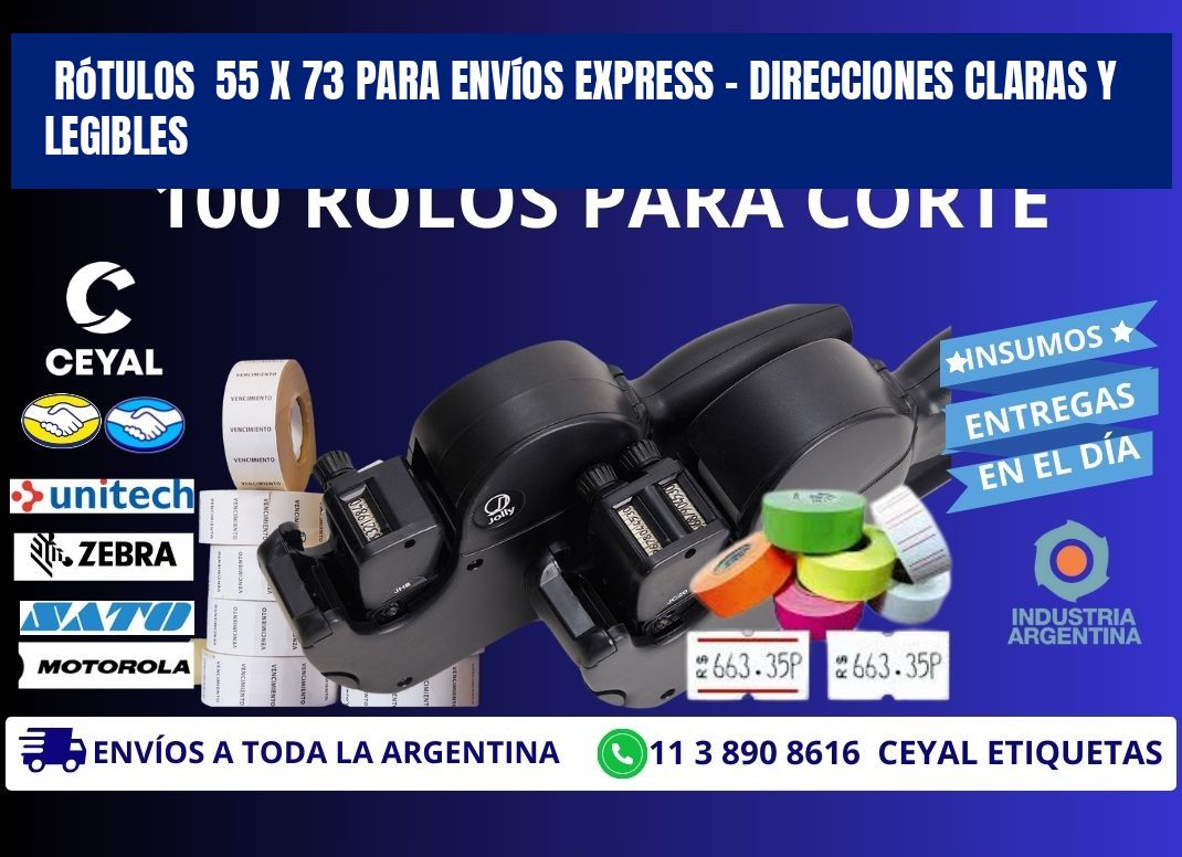 Rótulos  55 x 73 para Envíos Express – Direcciones Claras y Legibles