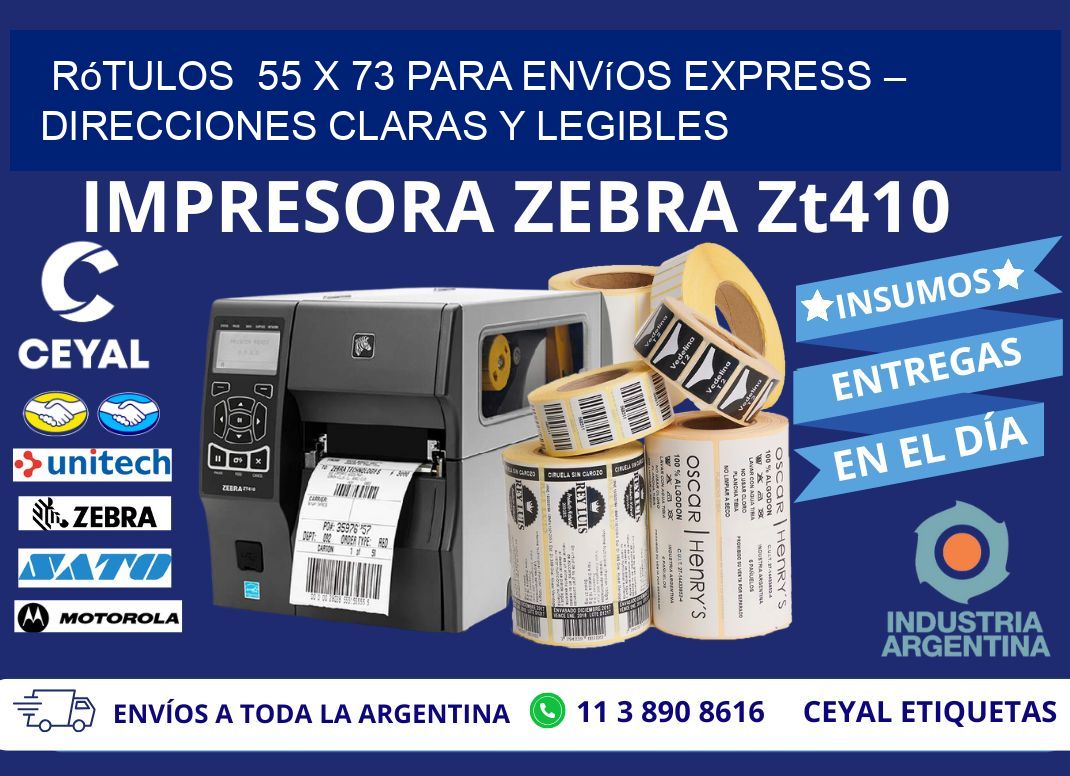 Rótulos  55 x 73 para Envíos Express – Direcciones Claras y Legibles