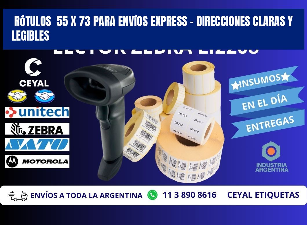 Rótulos  55 x 73 para Envíos Express – Direcciones Claras y Legibles