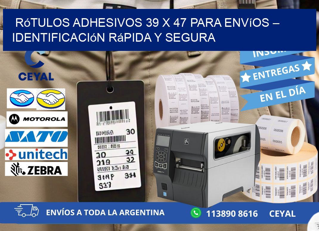 Rótulos Adhesivos 39 x 47 para Envíos – Identificación Rápida y Segura