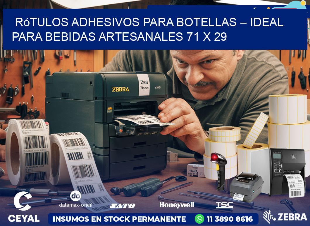 Rótulos Adhesivos para Botellas – Ideal para Bebidas Artesanales 71 x 29