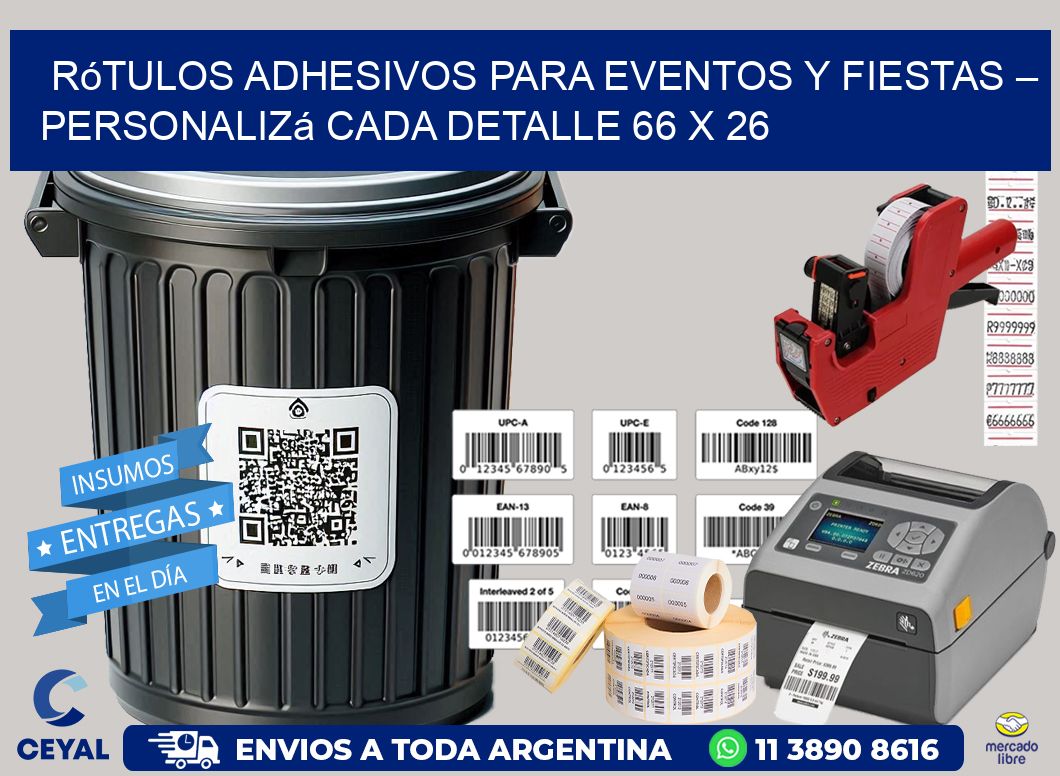 Rótulos Adhesivos para Eventos y Fiestas – Personalizá Cada Detalle 66 x 26