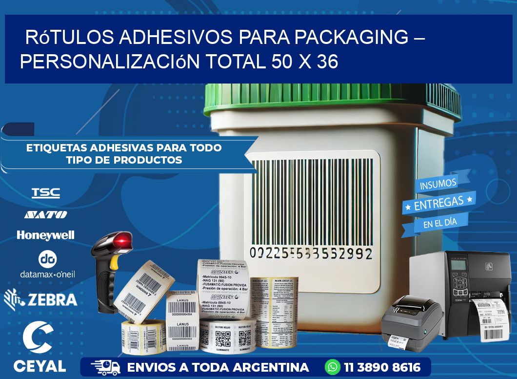 Rótulos Adhesivos para Packaging – Personalización Total 50 x 36