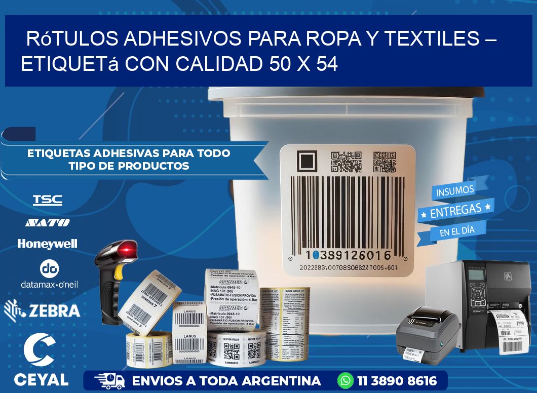 Rótulos Adhesivos para Ropa y Textiles – Etiquetá con Calidad 50 x 54