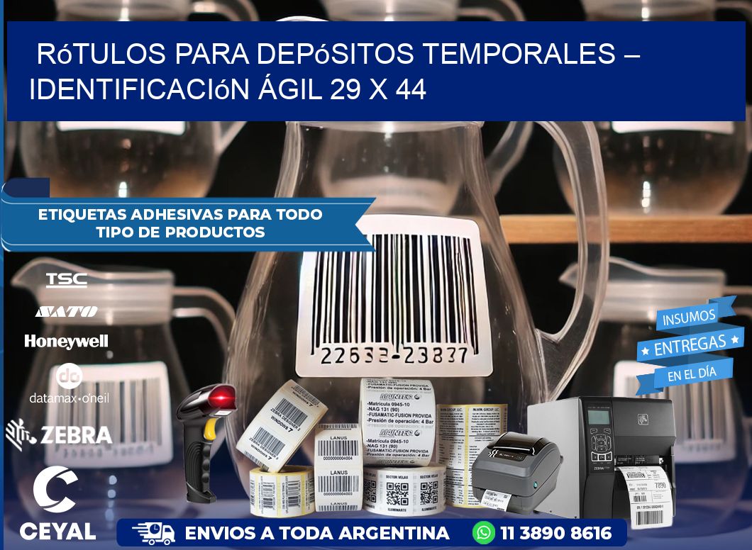 Rótulos para Depósitos Temporales – Identificación Ágil 29 x 44