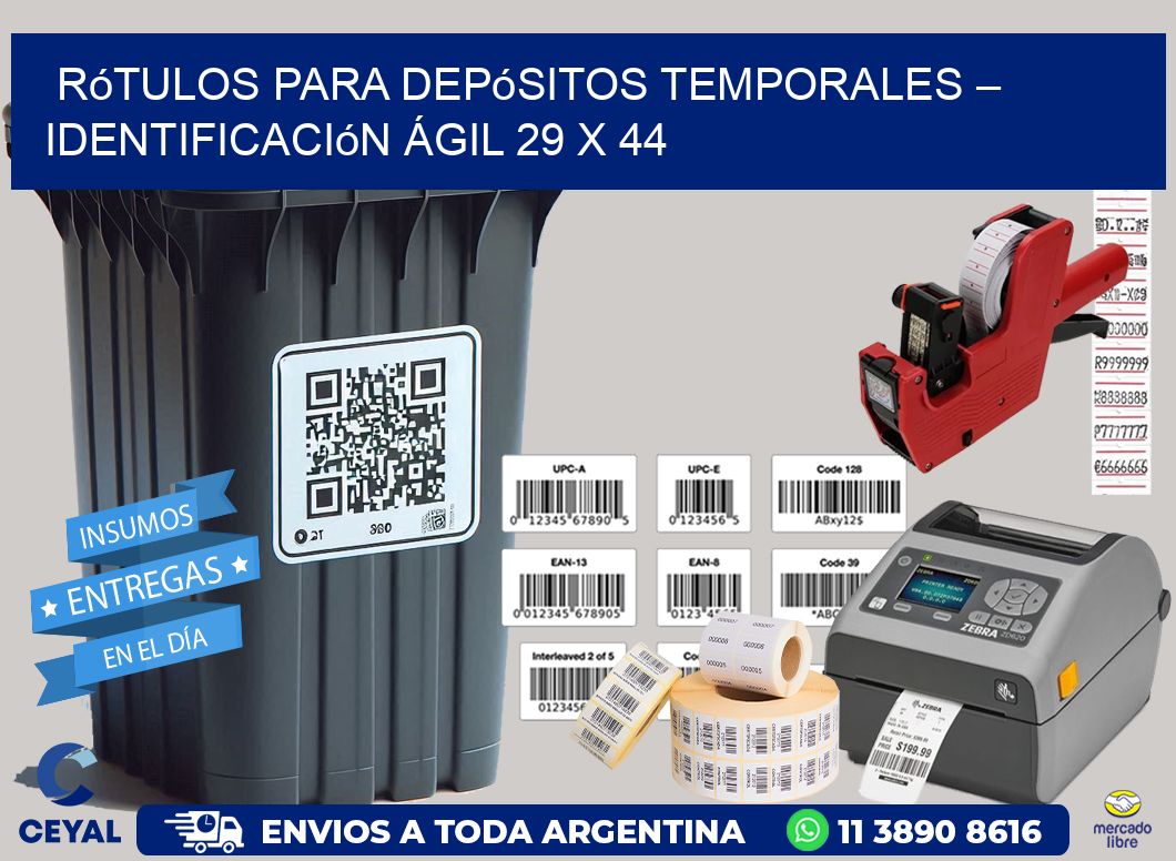 Rótulos para Depósitos Temporales – Identificación Ágil 29 x 44