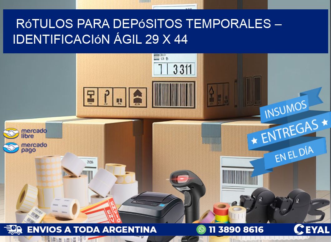 Rótulos para Depósitos Temporales – Identificación Ágil 29 x 44