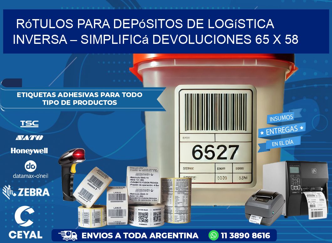 Rótulos para Depósitos de Logística Inversa – Simplificá Devoluciones 65 x 58