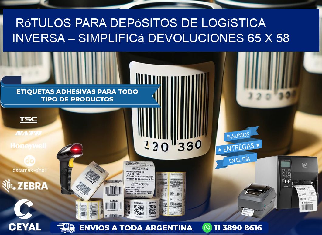 Rótulos para Depósitos de Logística Inversa – Simplificá Devoluciones 65 x 58