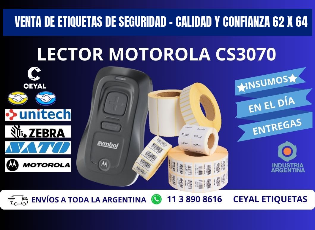 VENTA DE ETIQUETAS DE SEGURIDAD – CALIDAD Y CONFIANZA 62 x 64