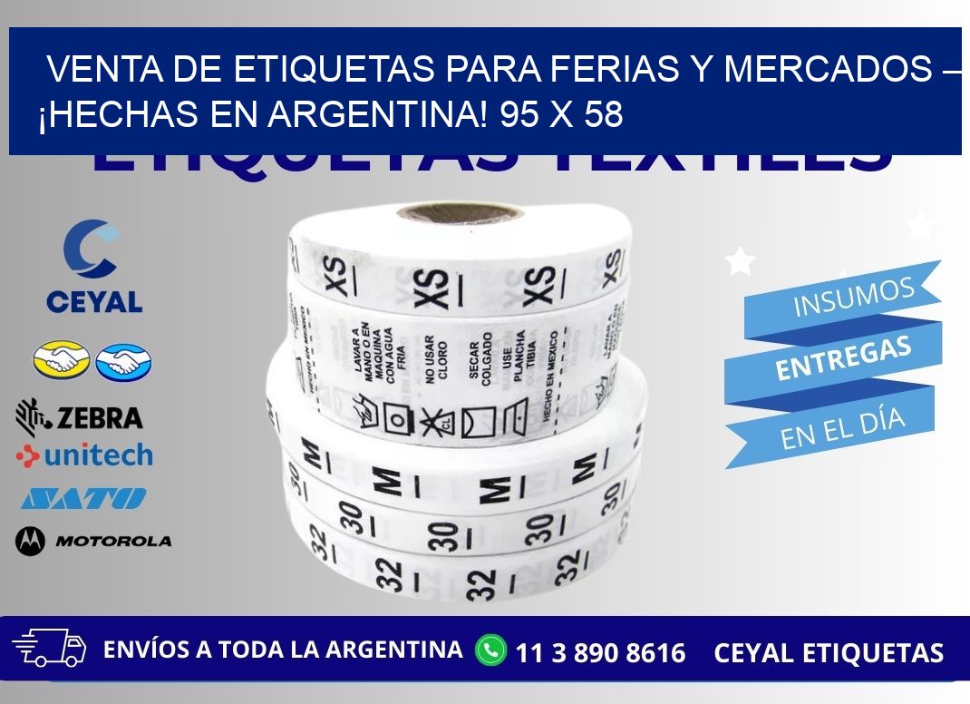 VENTA DE ETIQUETAS PARA FERIAS Y MERCADOS – ¡HECHAS EN ARGENTINA! 95 x 58