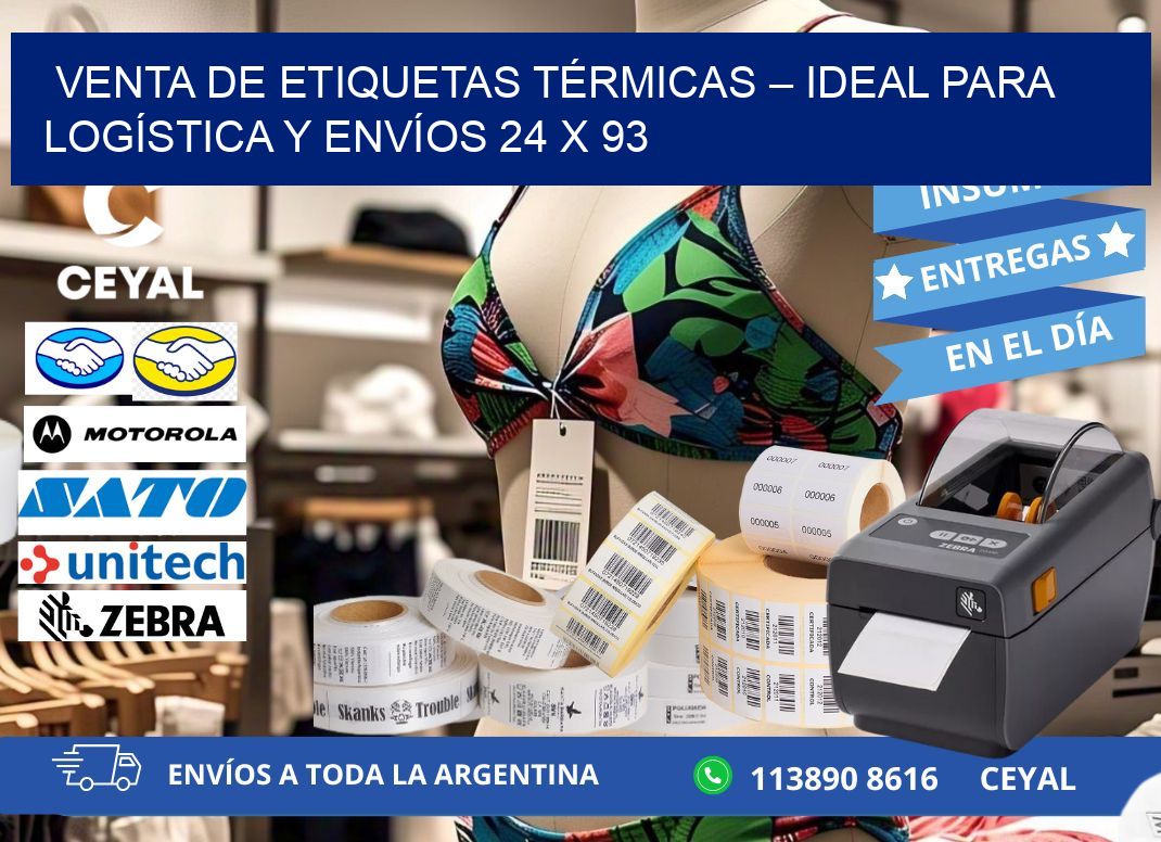 VENTA DE ETIQUETAS TÉRMICAS – IDEAL PARA LOGÍSTICA Y ENVÍOS 24 x 93