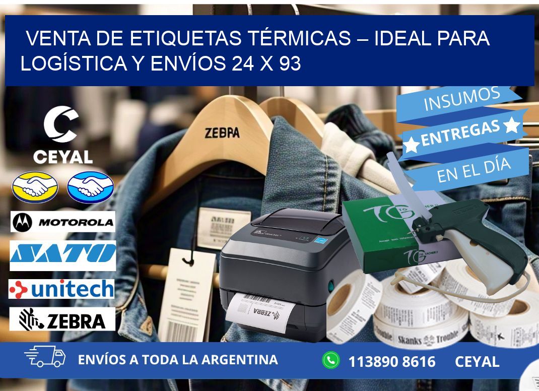 VENTA DE ETIQUETAS TÉRMICAS – IDEAL PARA LOGÍSTICA Y ENVÍOS 24 x 93