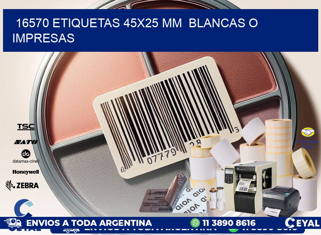 16570 ETIQUETAS 45×25 mm  BLANCAS O IMPRESAS