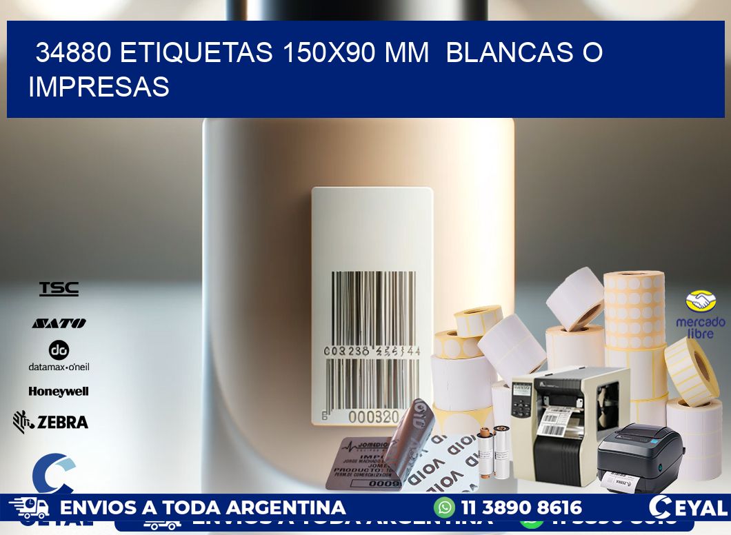 34880 ETIQUETAS 150×90 mm  BLANCAS O IMPRESAS