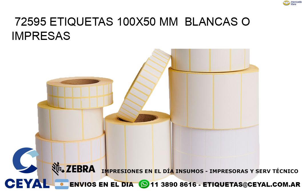 72595 ETIQUETAS 100x50 mm  BLANCAS O IMPRESAS