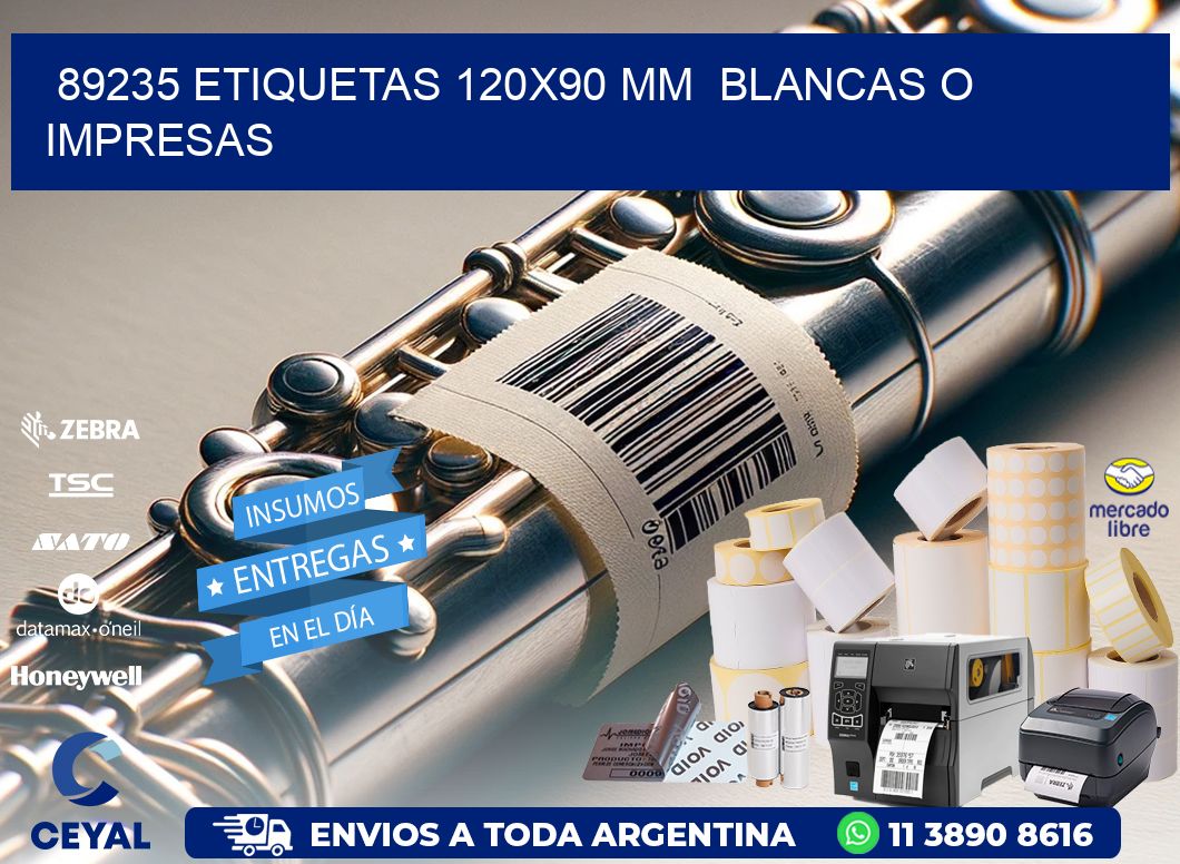 89235 ETIQUETAS 120x90 mm  BLANCAS O IMPRESAS