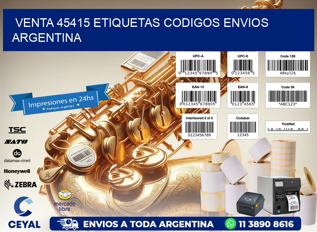 VENTA 45415 ETIQUETAS CODIGOS ENVIOS ARGENTINA