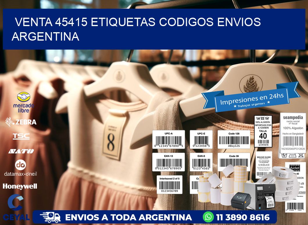 VENTA 45415 ETIQUETAS CODIGOS ENVIOS ARGENTINA