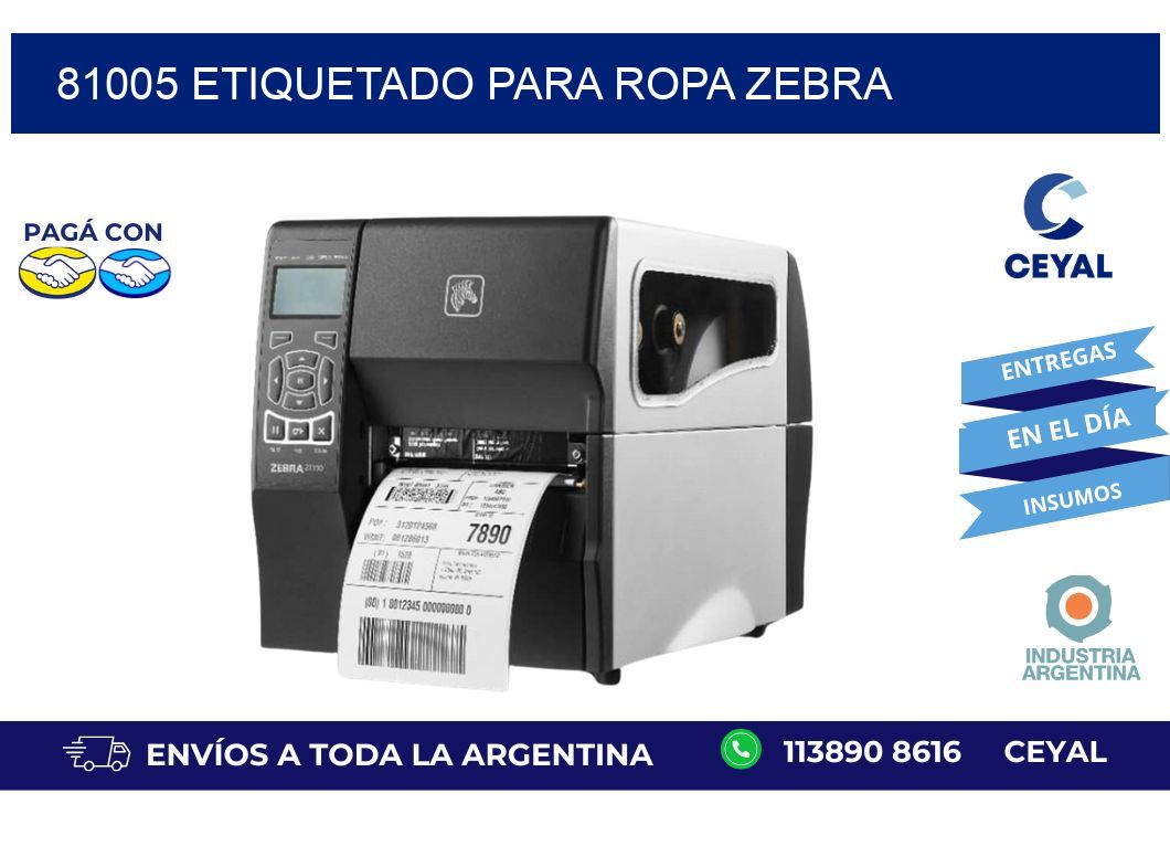 81005 ETIQUETADO PARA ROPA ZEBRA