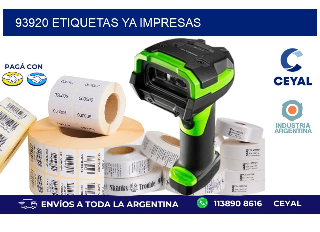 93920 ETIQUETAS YA IMPRESAS
